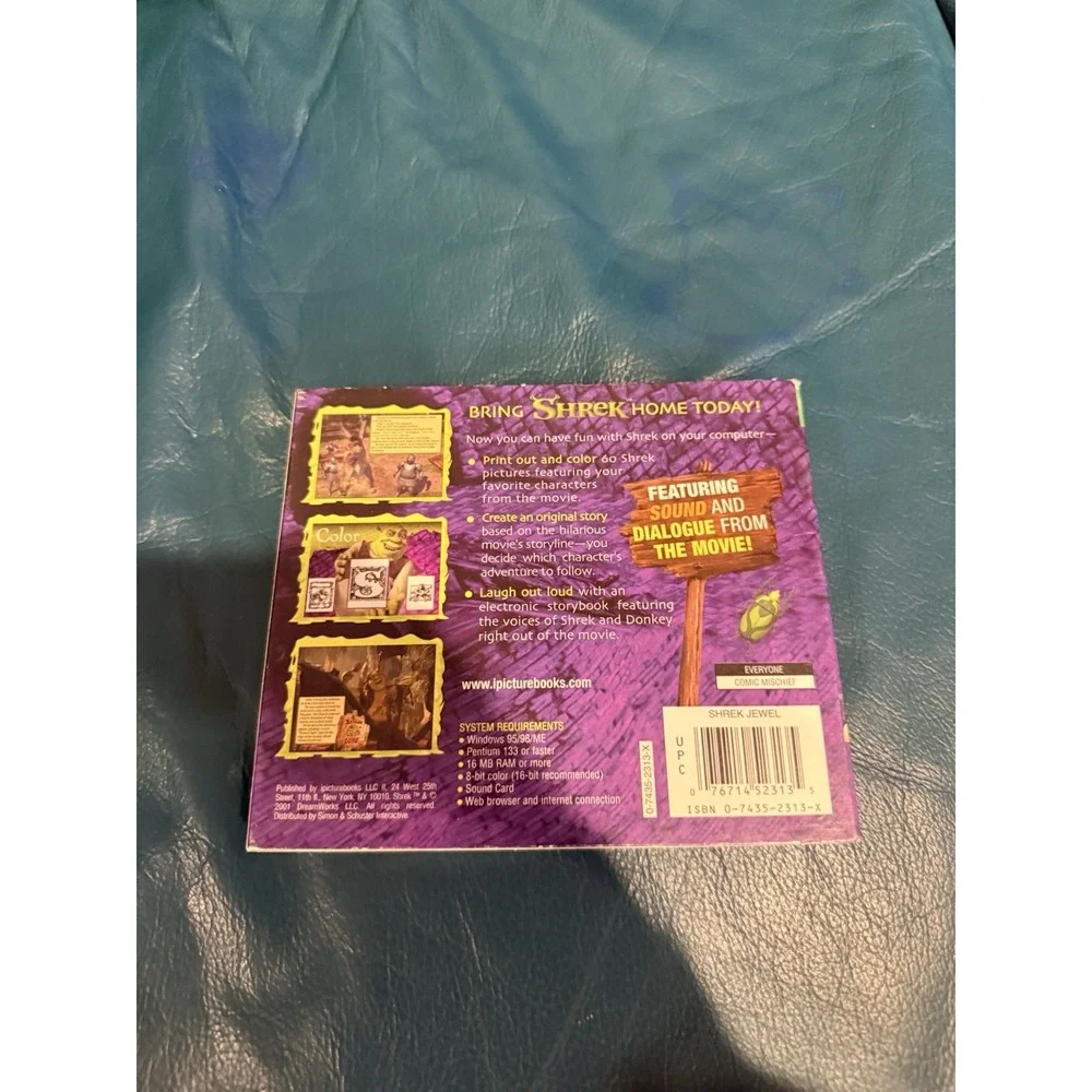 Simon & Schuster Shrek Electronic Storybook Collection PC CD-ROM Manual E 2001
